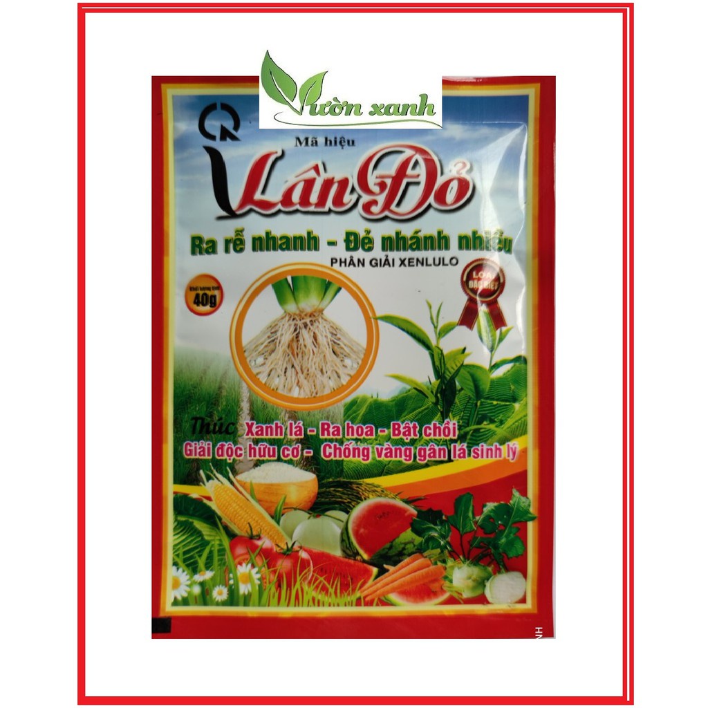 ( HOT ) Phân bón Lân đỏ bổ sung nấm Trichoderma, khoáng sinh học giúp cây phát triển bền vững, khỏe từ gốc 40gr/ gói