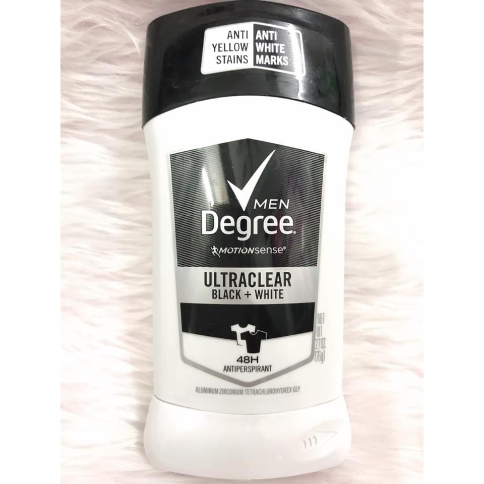 Lăn khử mùi nam Degree Men Motionsense Ultra Clear Black White 76g của Mỹ