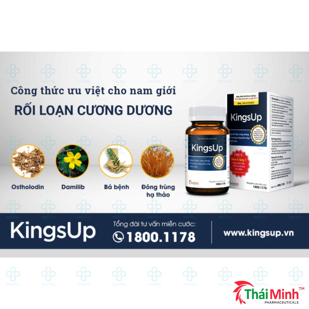 KingsUp - Tăng Cường Sinh Lý Nam, Bổ Thận Tráng Dương, Chống Xuất Tinh Sớm, Rối Loạn Cương Dương (30 viên) [Chính hãng]