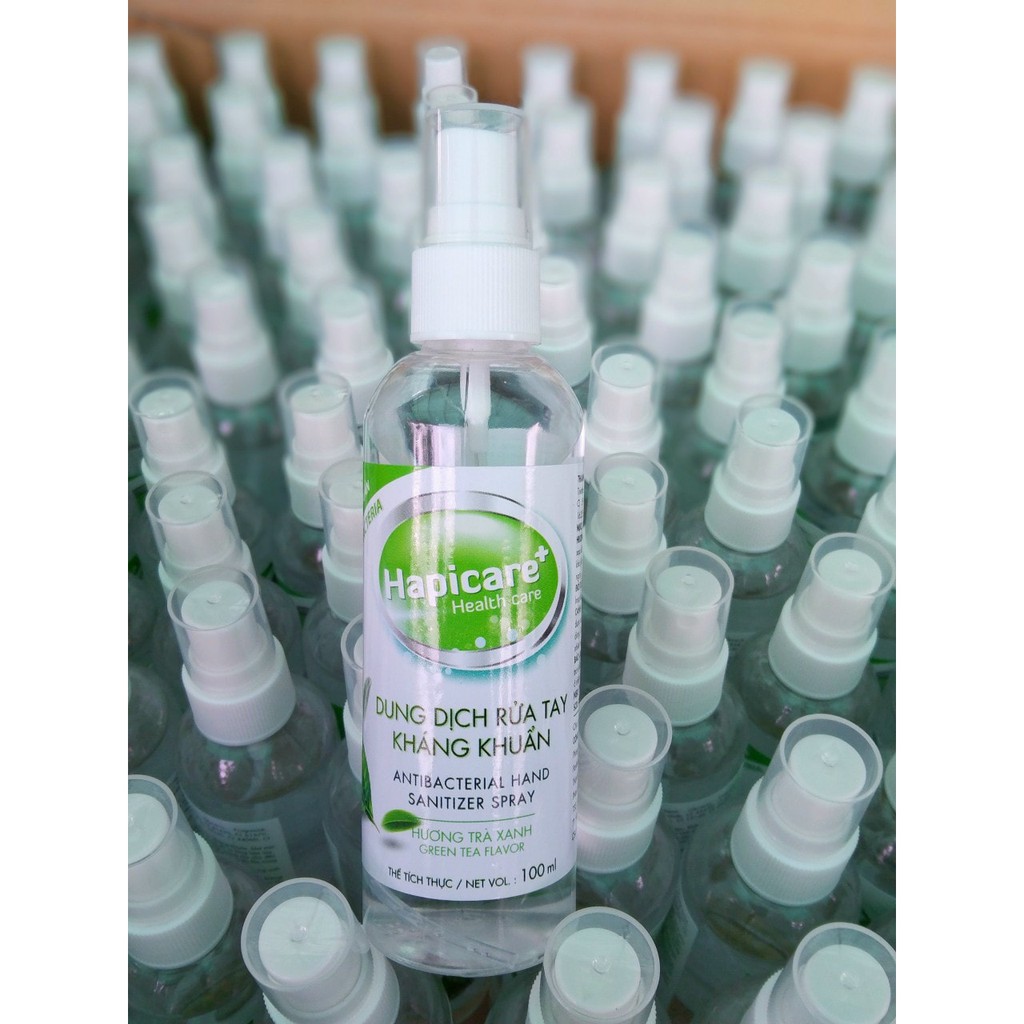 6chai Dung dịch nước rửa tay khô khử khuẩn Hapicare+, Combo 5 chai xịt mini 100ml  tặng thêm 1 chai | BigBuy360 - bigbuy360.vn