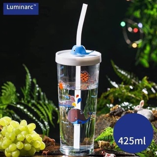 Cốc thuỷ tinh cao cấp Luminarc đổi màu kèm ống hút