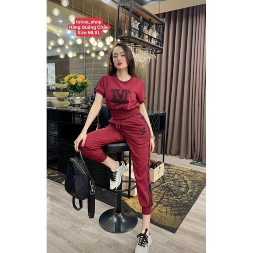Bộ đồ nữ,sét thể thao cổ tròn dáng trẻ.đồ mặc nhà đẹp chất vải Umi cotton, hàng quảng châu cao cấp,Size MLXL,tohoa_shop