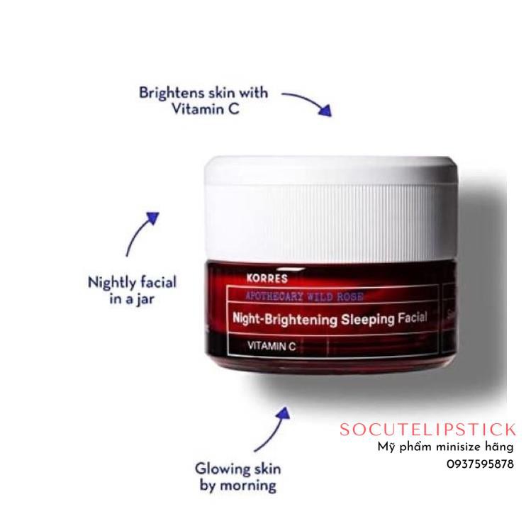 Mặt nạ ngủ chiết xuất hoa hồng dại KORRES Wild Rose Brightening Sleeping Facial 40ml