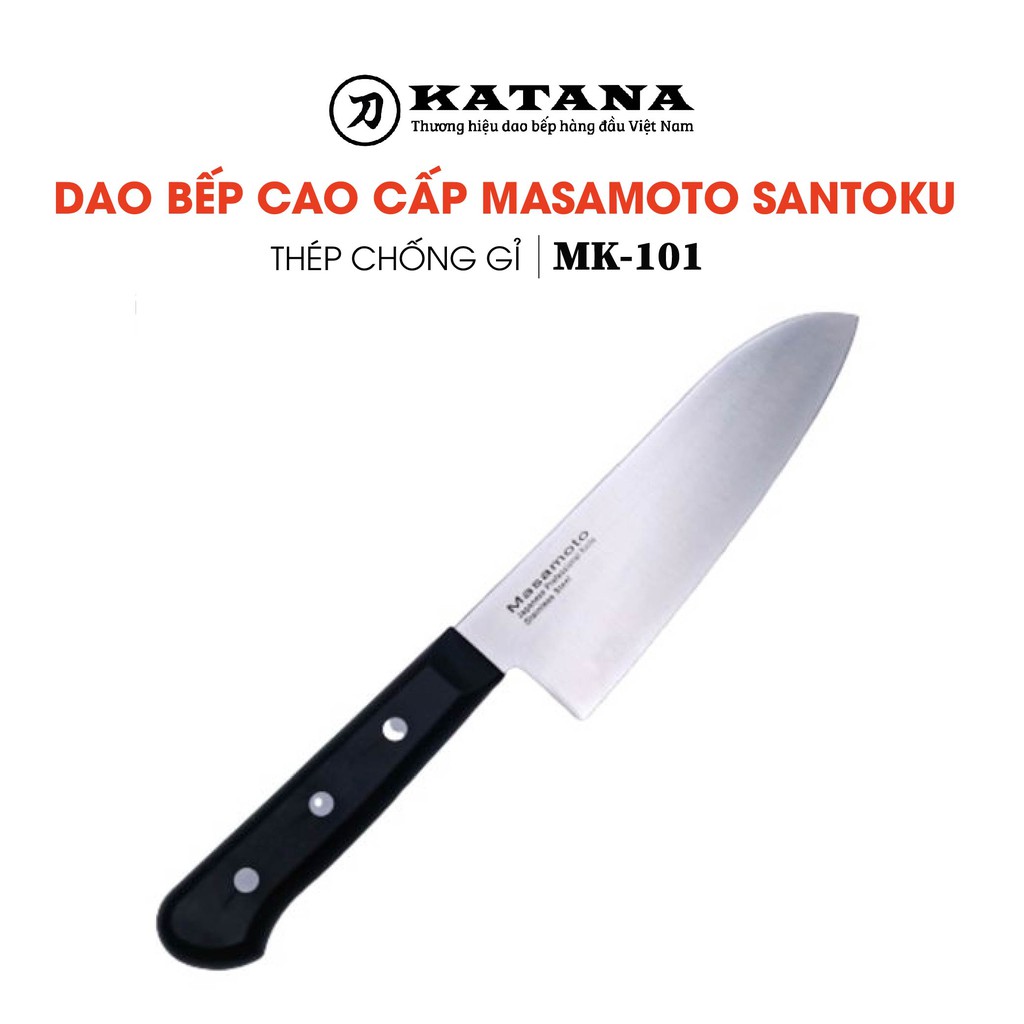 Dao bếp cao cấp Masamoto Santoku - Dao thái đa năng MK101 (165mm)