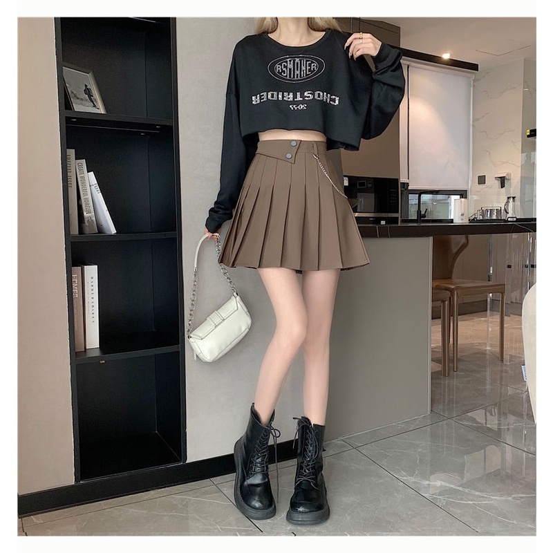 Chân Váy Chữ A Lưng Cao Xếp Ly Phong Cách Hàn Quốc Thời Trang Mùa Hè Hàng Mới Dành Cho Bạn Nữ 2022