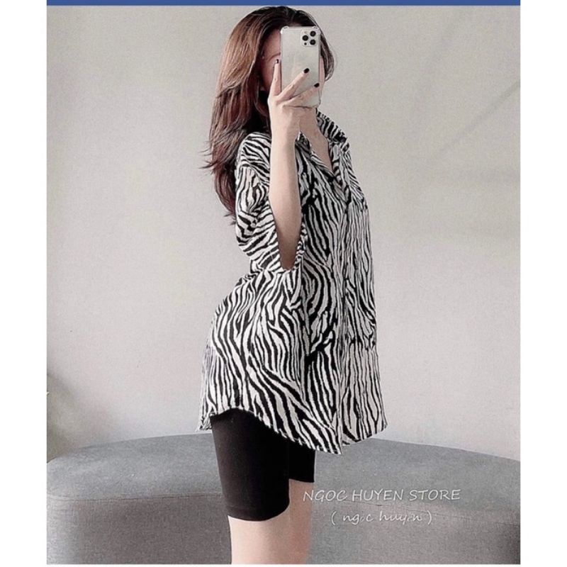 Sơ mi beo tay ngắn và ngựa vằn phôm UNISEX