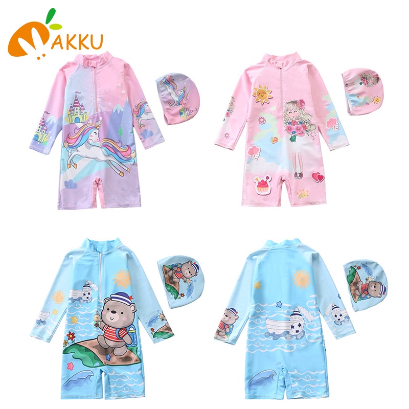 Bộ Đồ Bơi Dài Tay Chống Nắng In Hình Kỳ Lân One Piece Cho Bé Trai Và Gái AKKU