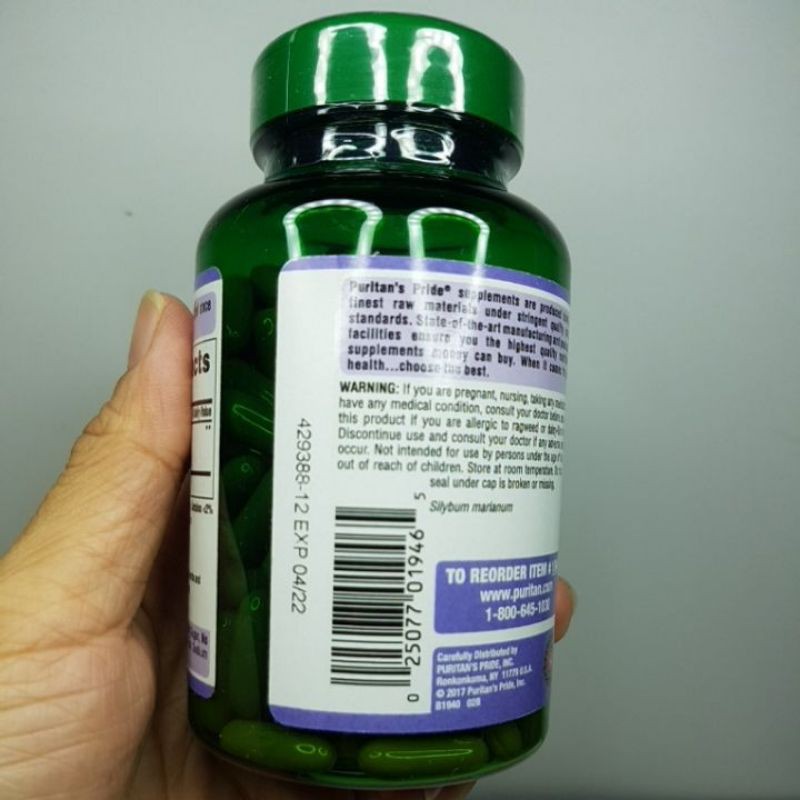 Milk Thistle 1000mg Puritan Pride 180 viên của Mỹ
