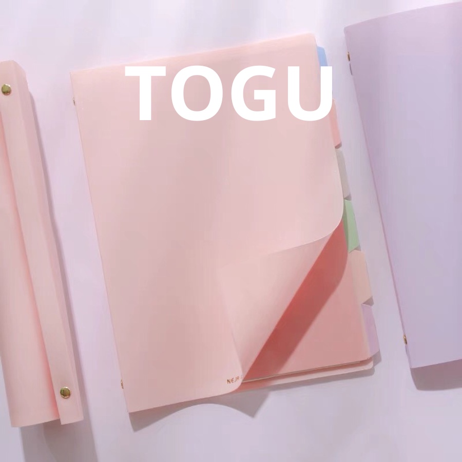 Tab phân trang TOGU tờ chia trang chỉ mục set 4 tờ trơn màu pastel A5 B5 A4 20 26 30 lỗ dụng cụ văn phòng phẩm học sinh