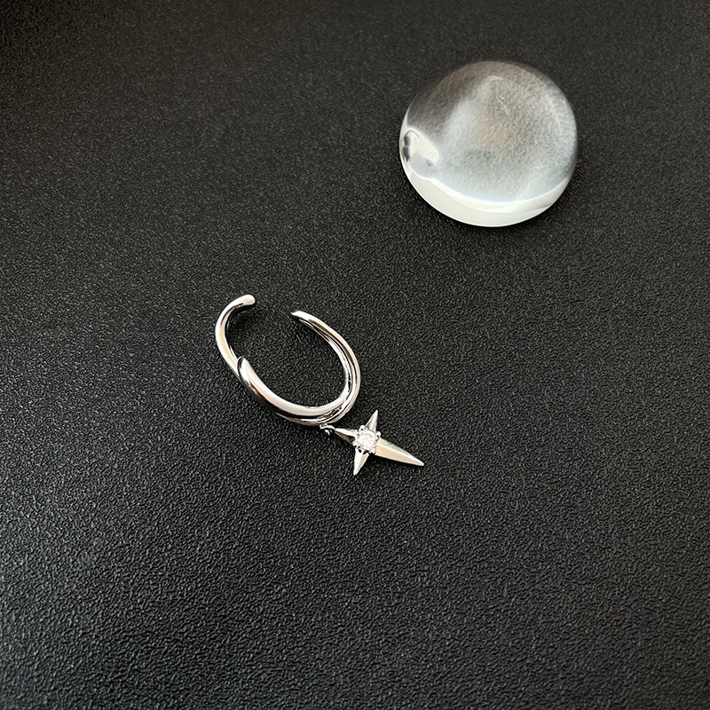 Khuyên kẹp vành tai 19A1246 kiểu chữ thập đơn không cần xỏ lỗ phong cách hiphop Hàn Quốc