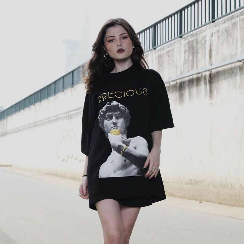 Áo thun tay lỡ nam nữ unisex form rộng THIÊN THẦN PRECIOUS ullzang vải cotton mịn giá rẻ mặc đơn đôi nhóm