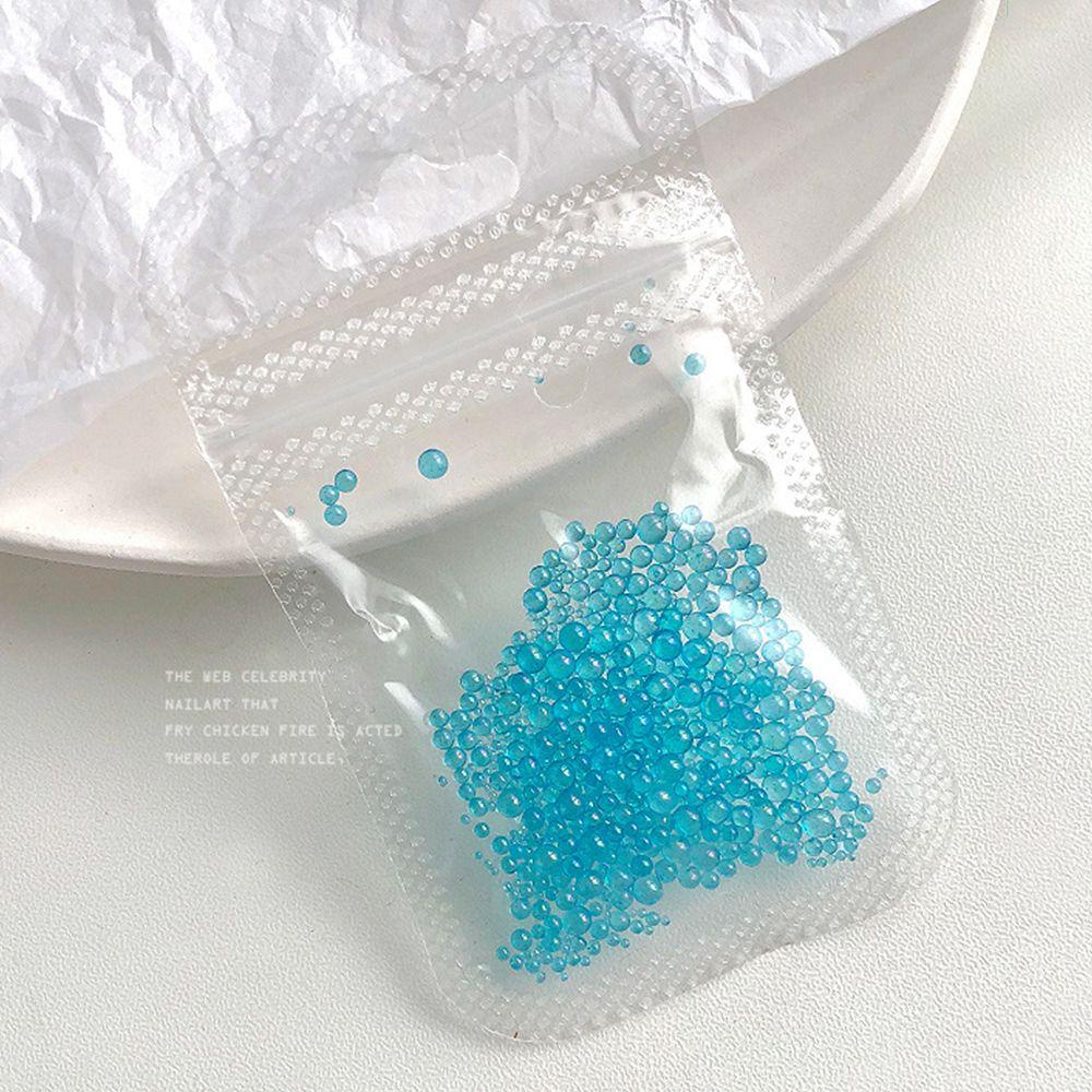 OKDEALS 1pack Transparent DIY Nail Art Magic Color Manicure Accessories Glass Bead|Size Mix Artificial|Fashion Round 3D Decoration/Multicolor