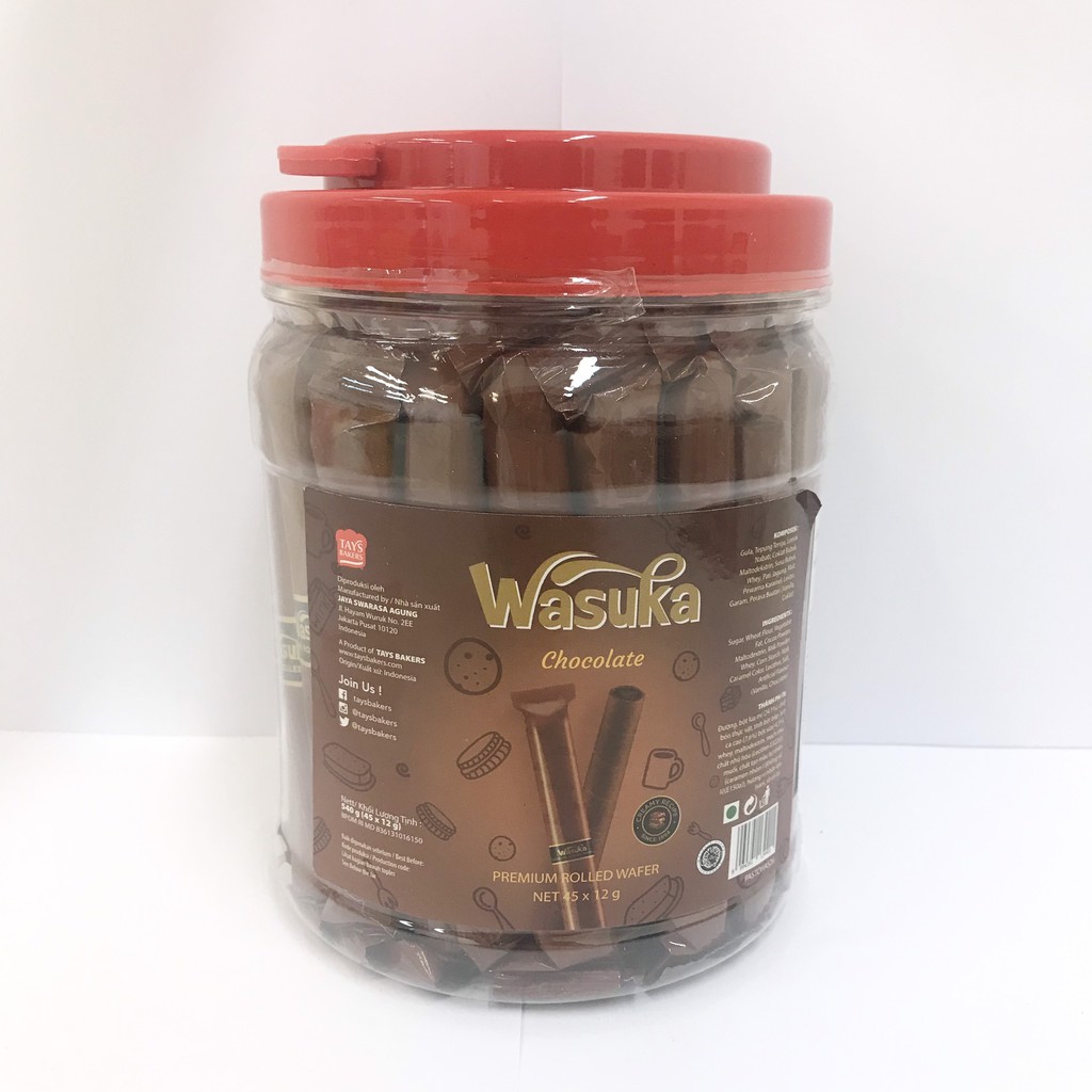 Bánh Quế Wasuka Vị Socola (Hũ 45 thanh x 12gr)