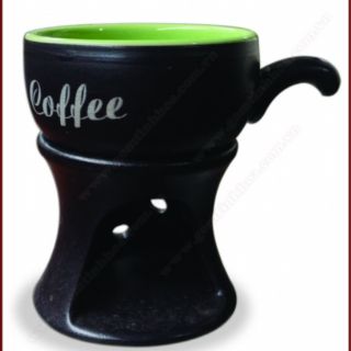 Ly cafe đốt nến.