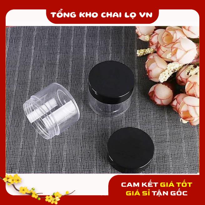 Hủ Đựng Kem ❤ SIÊU RẺ ❤ Hũ nhựa 20g nắp đen đựng kem, chiết mỹ phẩm , phụ kiện du lịch