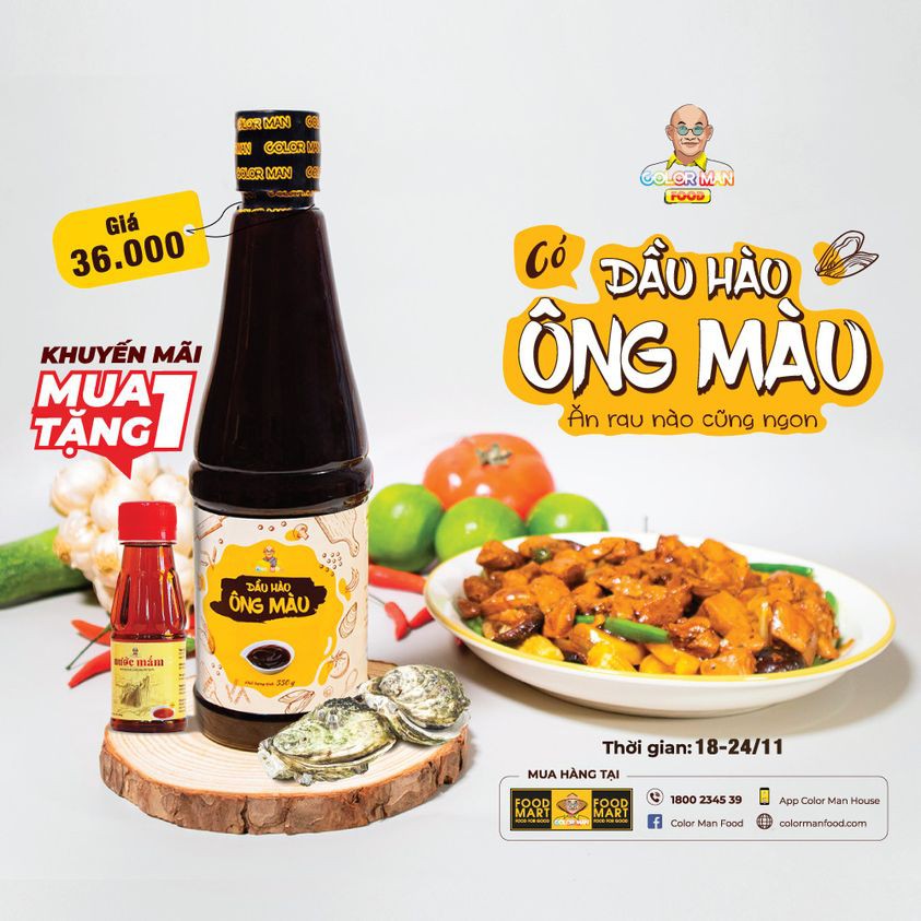 [DATE 14/09/23]Dầu Hào Color Man 550g chiết xuất từ hào nguyên chất để tạo hương vị đặc trưng cho các món xào, ướp thịt