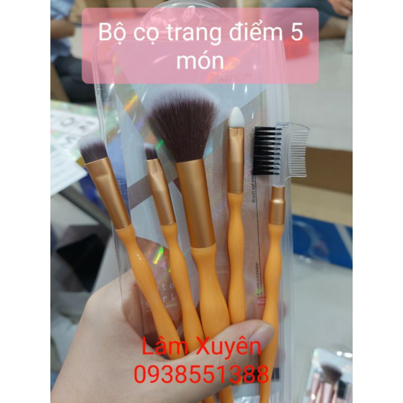 SÉT CỌ 5 MÓN SIÊU SANG  FREESHIP  lông cọ mềm mịn , nhỏ gọn, thời trang