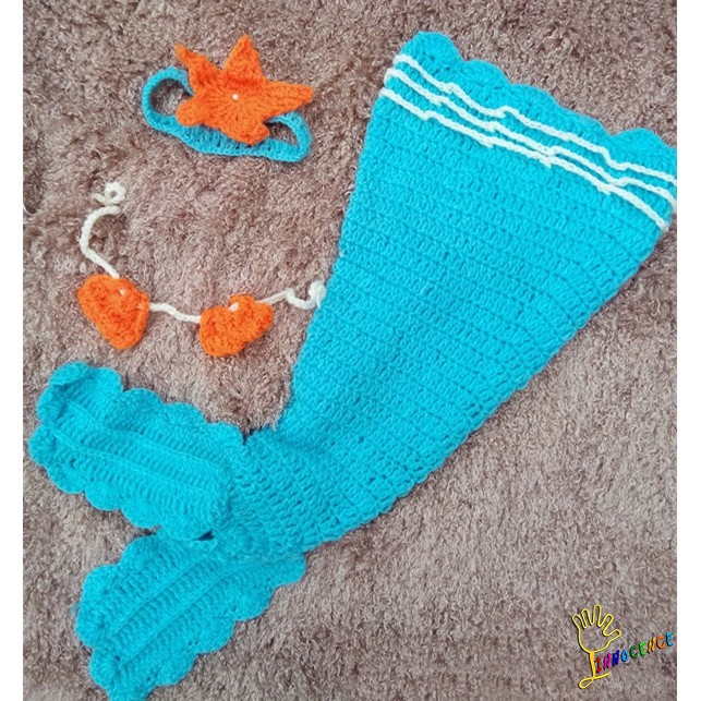 ❤XZQ-Newborn Baby Boys Girls Mermaid Bra Tail Crochet Costume Photography Prop Outfit