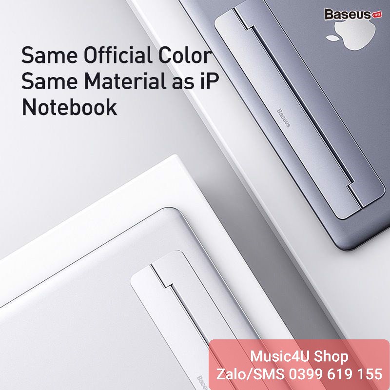 Đế tản nhiệt dạng gấp Macbook/Laptop Baseus siêu mỏng 0.3 cm, nghiêng 8 độ [Music4U]