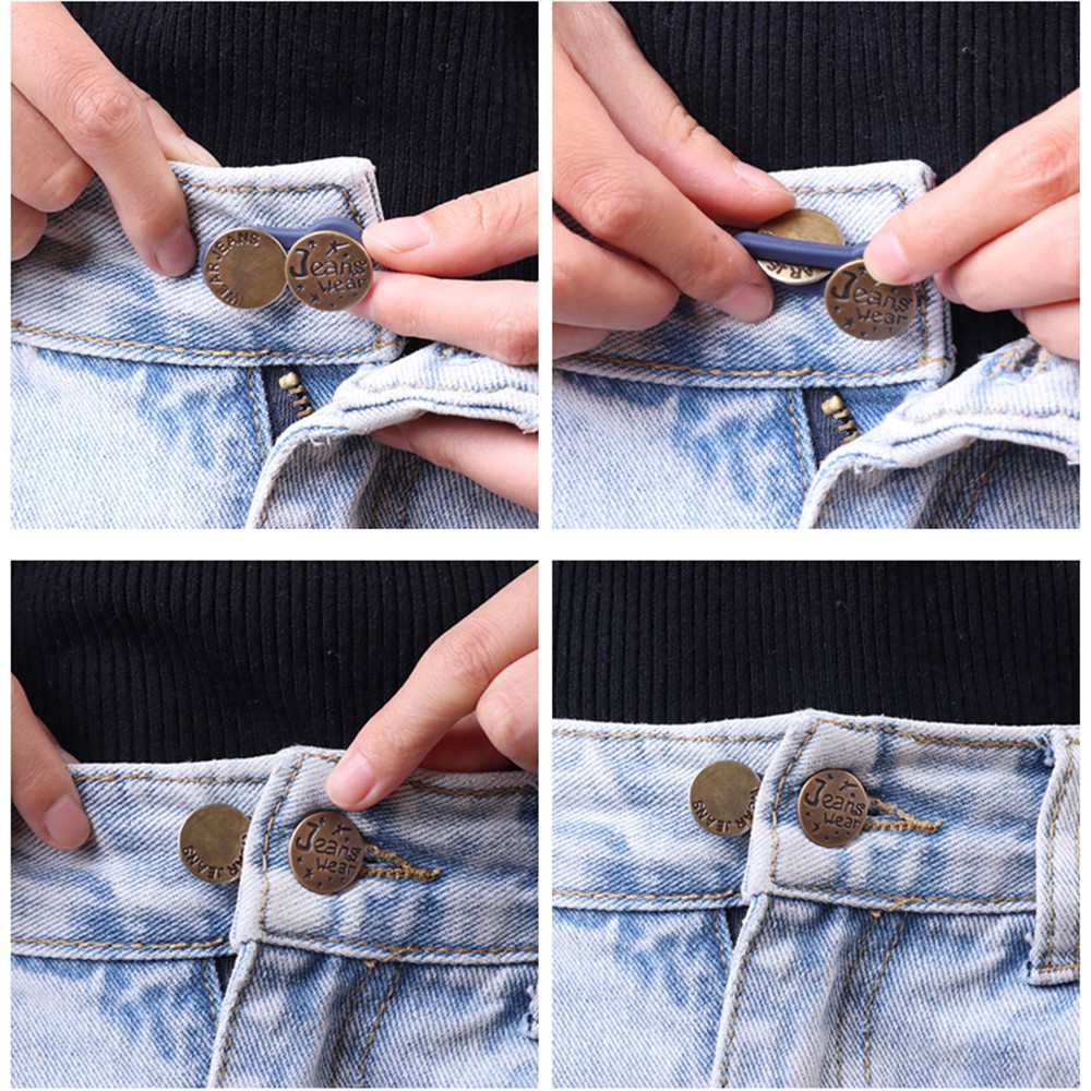 №✲◘Nút quần nới rộng lưng jean có thể điều chỉnh không cần may tiện dụng