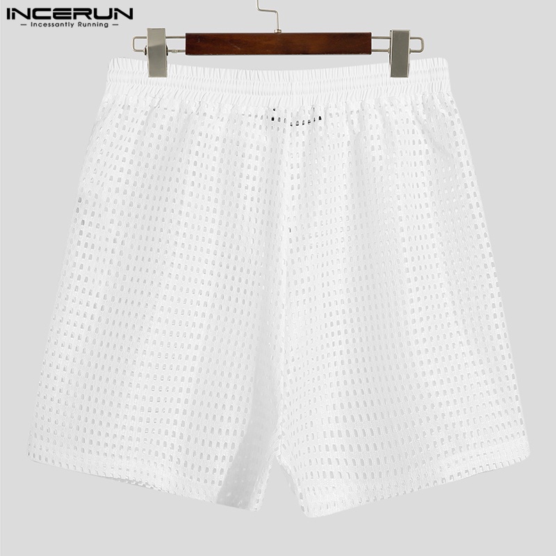 Set đồ INCERUN gồm áo lưới dài tay và quần short thể thao thời trang cho nam