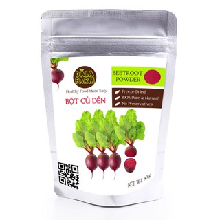 Bột Củ Dền 50g, 100% nguyên liệu Củ Dền sạch không hóa chất, không hương liệu, Dalafarm nhận gia công bột rau củ sạch