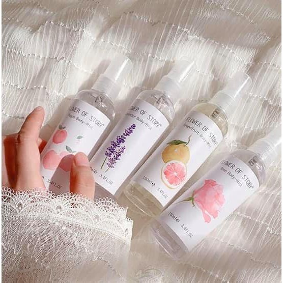 🍑F074 B2 Nước Hoa Nữ, Xịt Thơm Body-Mist Flower Of Story 100ml Siêu Thơm