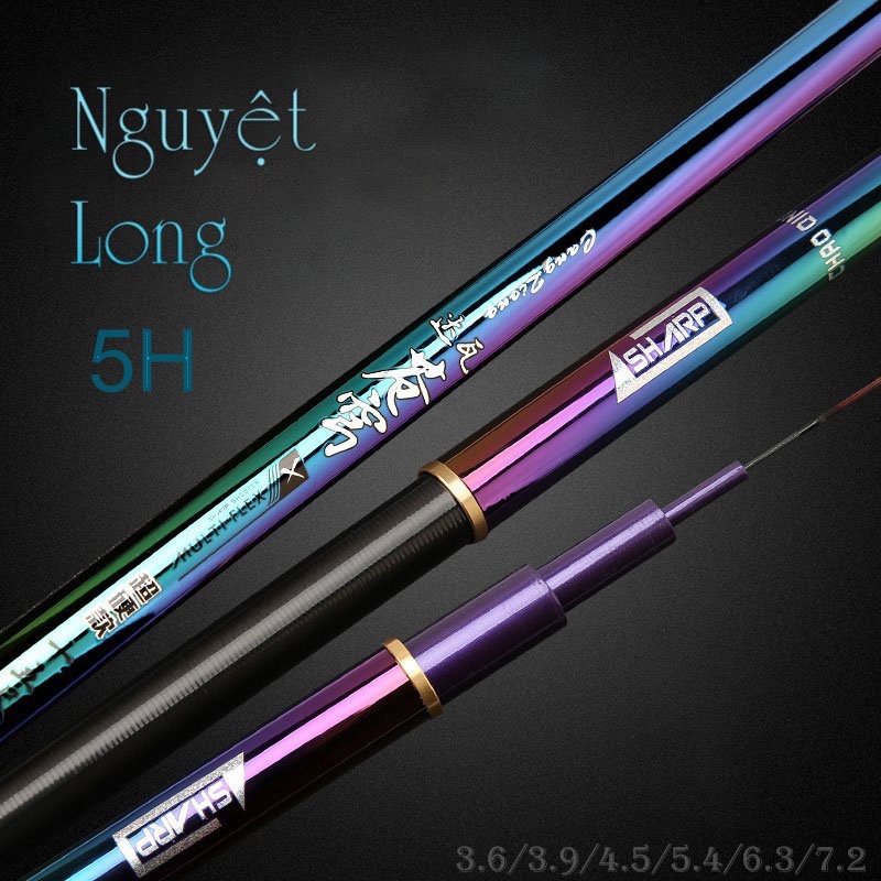 cần câu tay cao cấp nguyệt long Sharp ánh tím thích hợp cho câu cá to vừa nhỏ cần câu đài câu đơn hàng được tặng quà