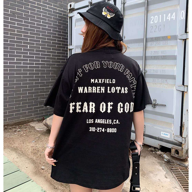 FEAR OF GOD Christmas limited high street trend hip-hop loose couple half-sleeved FOG short-sleeved T-shirt tide
