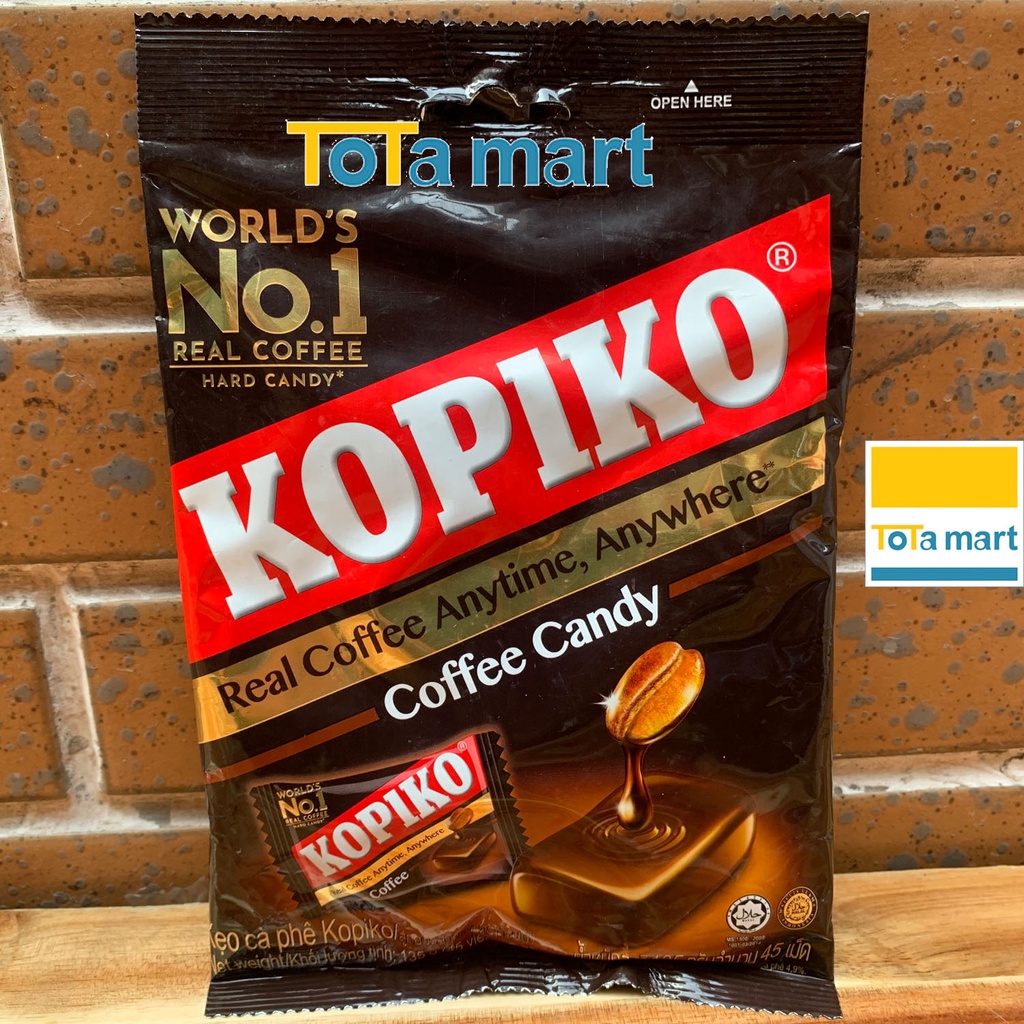 (hsd 05,09/2023) Kẹo cà phê cafe KOPIKO đủ 2 vị Indonesia gói 135g (45 viên)