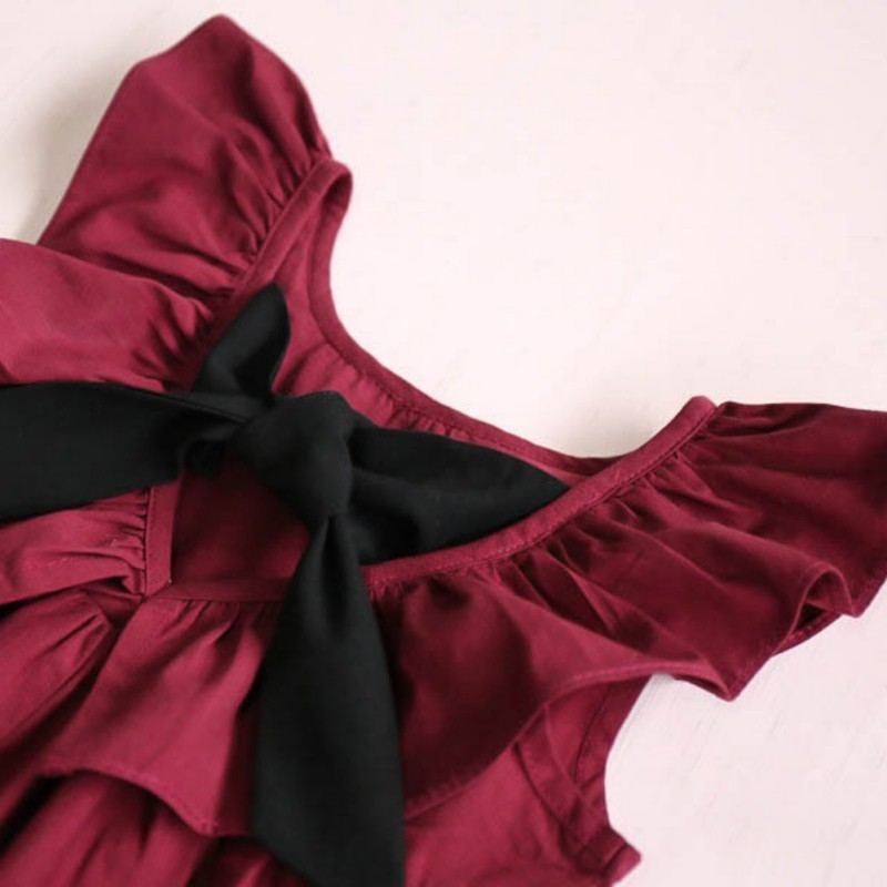 Đầm Bé Gái Thắt Nơ Eo