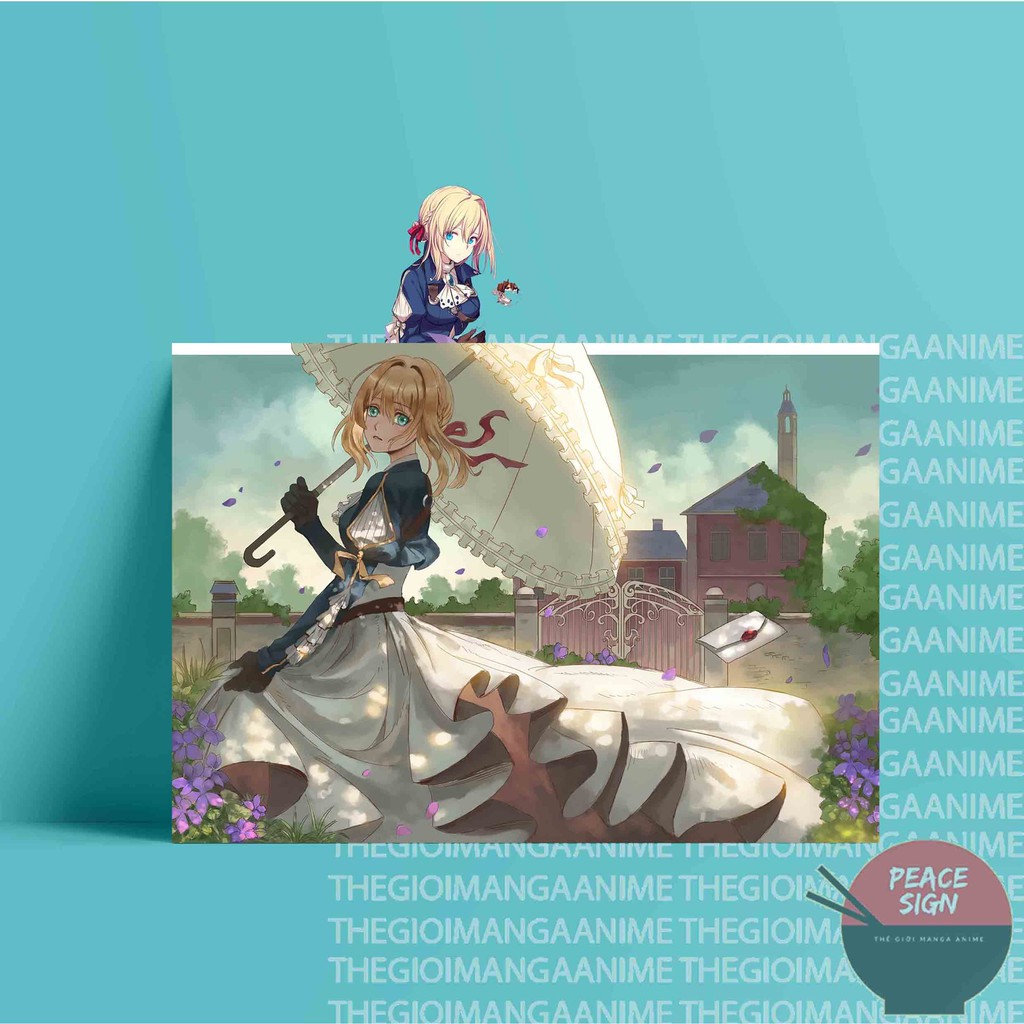 Tấm Postcard A5 anime cao cấp Violet Evergarden chibi ảnh đẹp nhiều mẫu