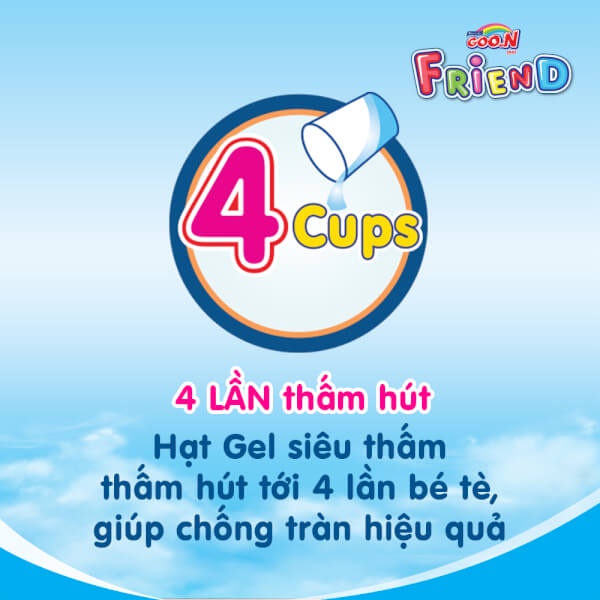 Bỉm quần Goon friend thấm hút x4 lần M54/L46/XL40/XXL34/XXXL22