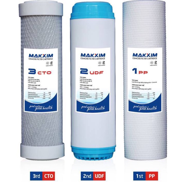 Bộ 3 lõi lọc nước cao cấp MAKXIM