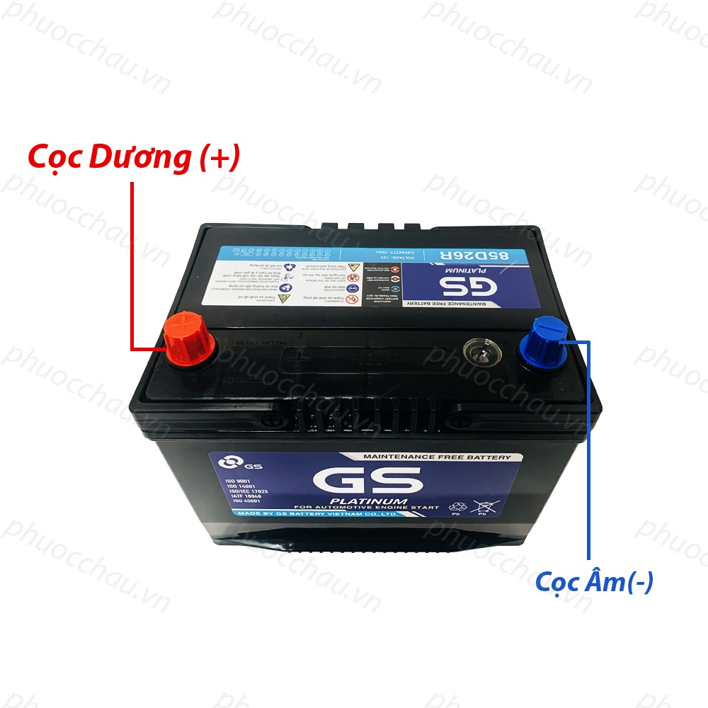Bình Ắc Quy 12V-75Ah, Ắc Quy Ô Tô GS MF 85D26L/R