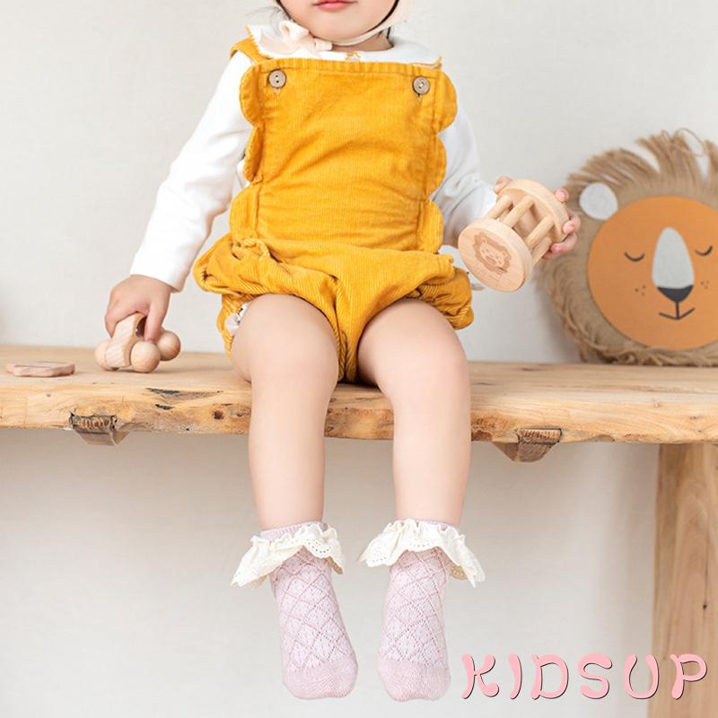 Tất cotton viền ren xinh xắn đáng yêu cho bé gái 0-2 tuổi