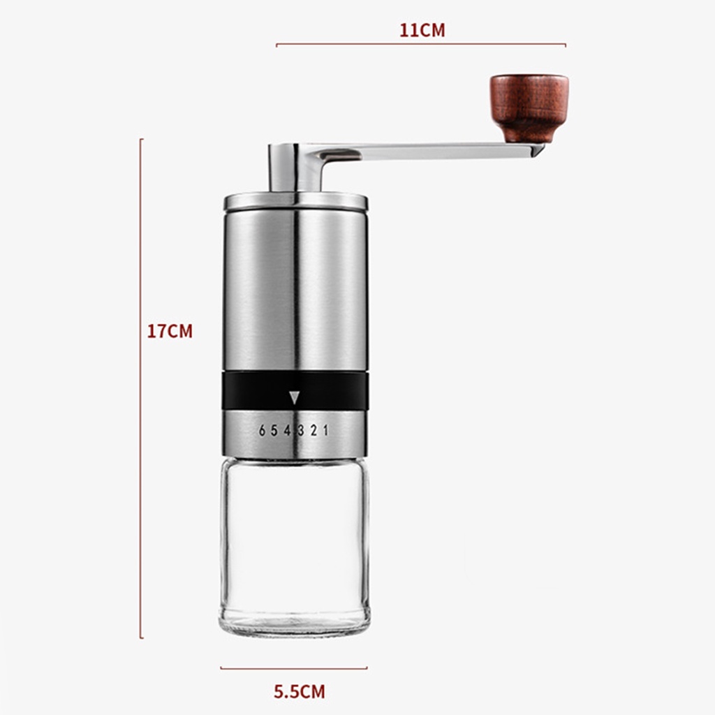 Máy Xay Cà Phê Bằng Tay 6 Cấp Độ Bằng Thép Không Gỉ
