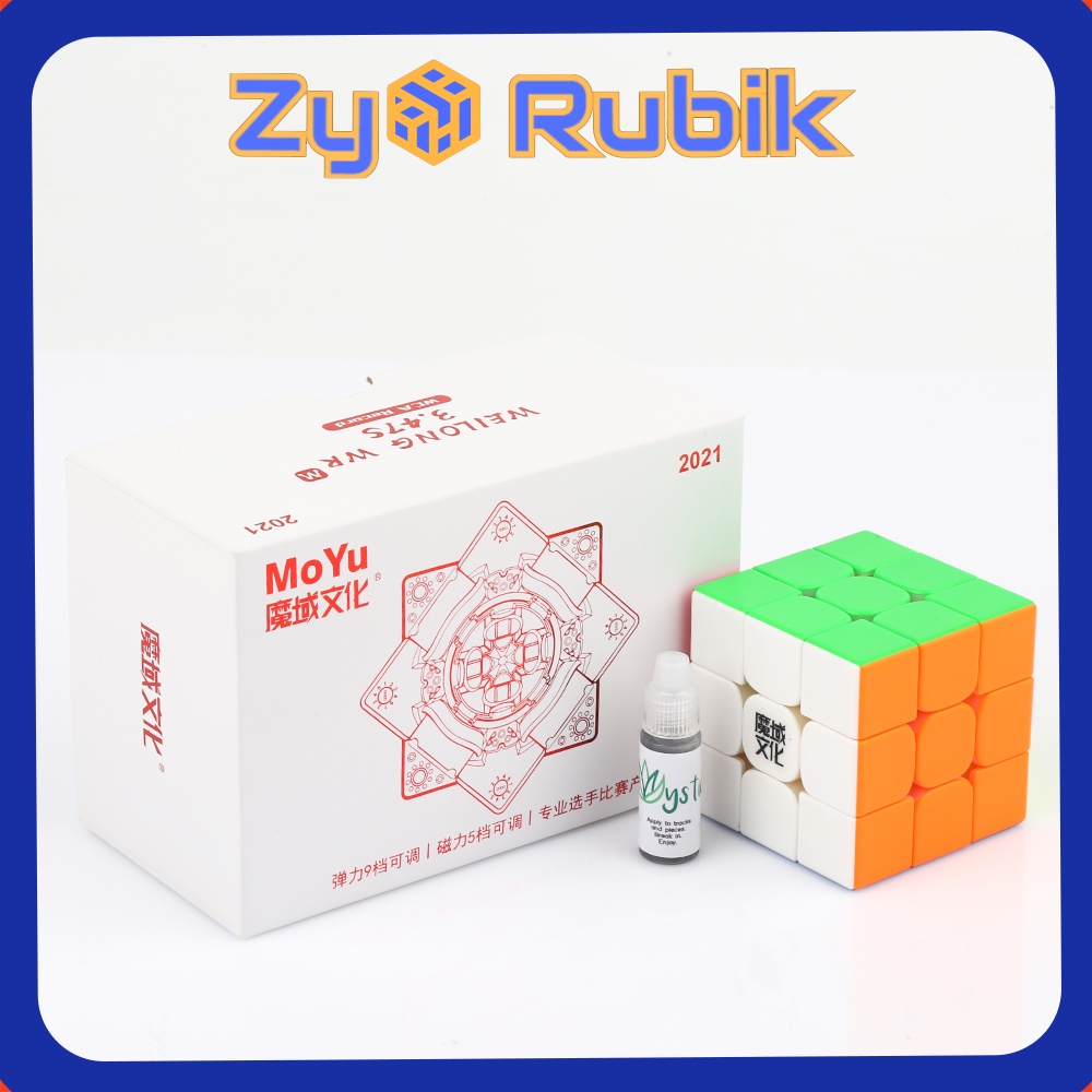 Rubik 3x3 Moyu Weilong WRM 2021 Bản Full + Lube Rubik ( Moyu V1, V2, Mystic, Silk ) - ZyO Rubik