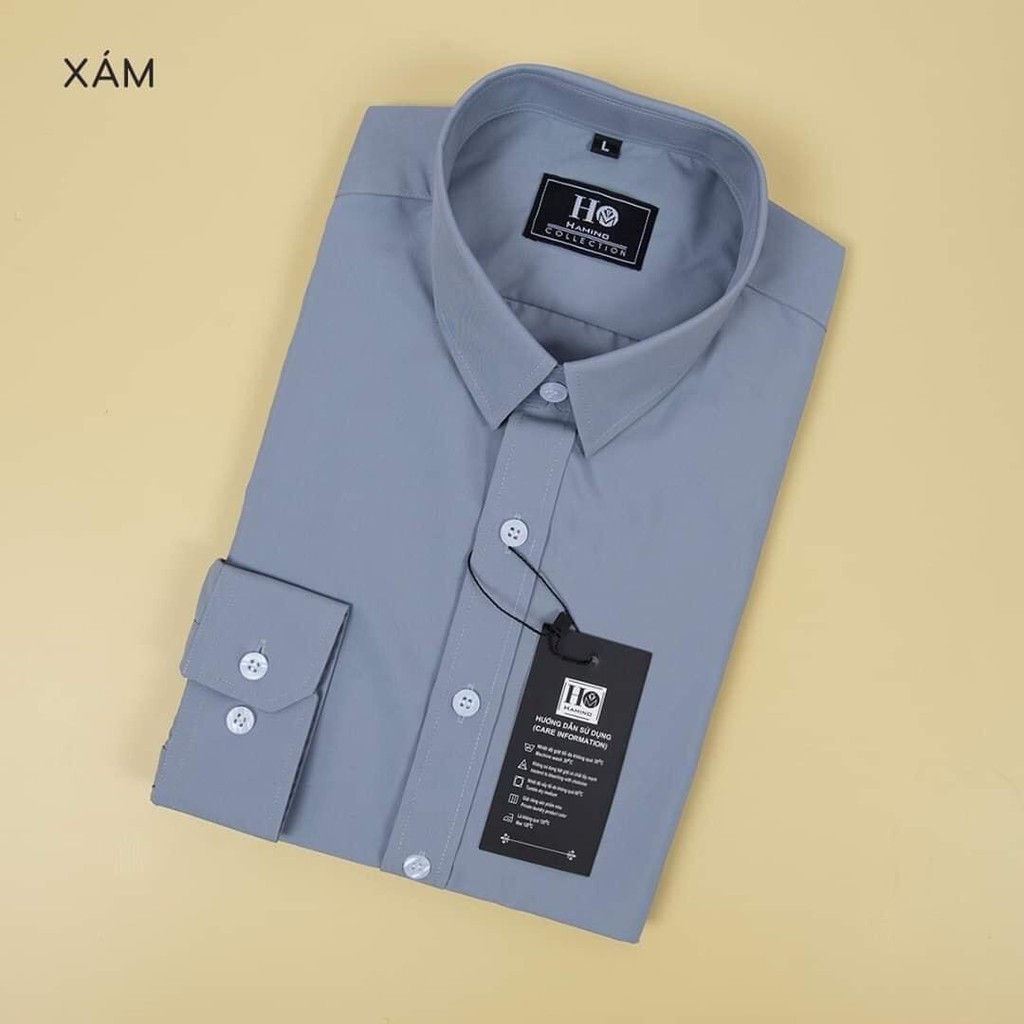 Áo sơ mi nam đen trắng dài tay công sở cao cấp Hamino chất vải lụa co giãn nhẹ slimfit ôm dáng thời trang Hàn Quốc A1 | BigBuy360 - bigbuy360.vn