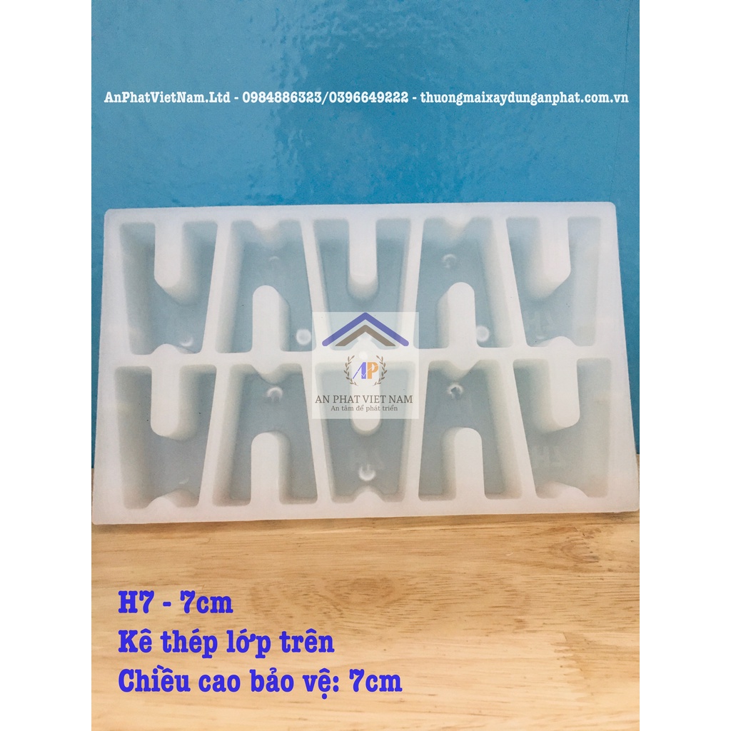 Bộ 5 khuôn nhựa đúc con kê bê tông H7(70 mm) dùng cho thép sàn lớp trên siêu bền chất lượng tại Hà Nội