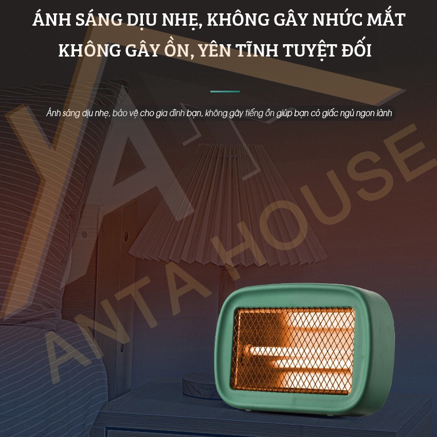 Đèn Sưởi Mini AntaHouse - Đèn Sưởi Để Bàn Cho Văn Phòng Bàn Làm Việc Phòng Ngủ - Siêu An Toàn - Nhỏ Gọn - Tiện Lợi