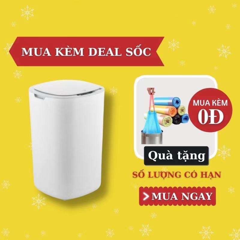 Thùng Rác Cảm Ứng Thông Minh Tự Động Đóng Mở Siêu Nhạy Kèm Pin Thể Tích 12L