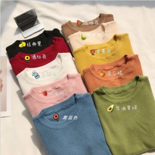 MS161 Áo len tăm cổ tròn (hàng Quảng Châu)