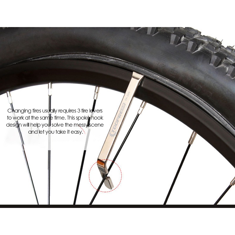 TOOPRE 3Pcs Road Bike Tire Lever Stainless Steel Repair Tool Black
