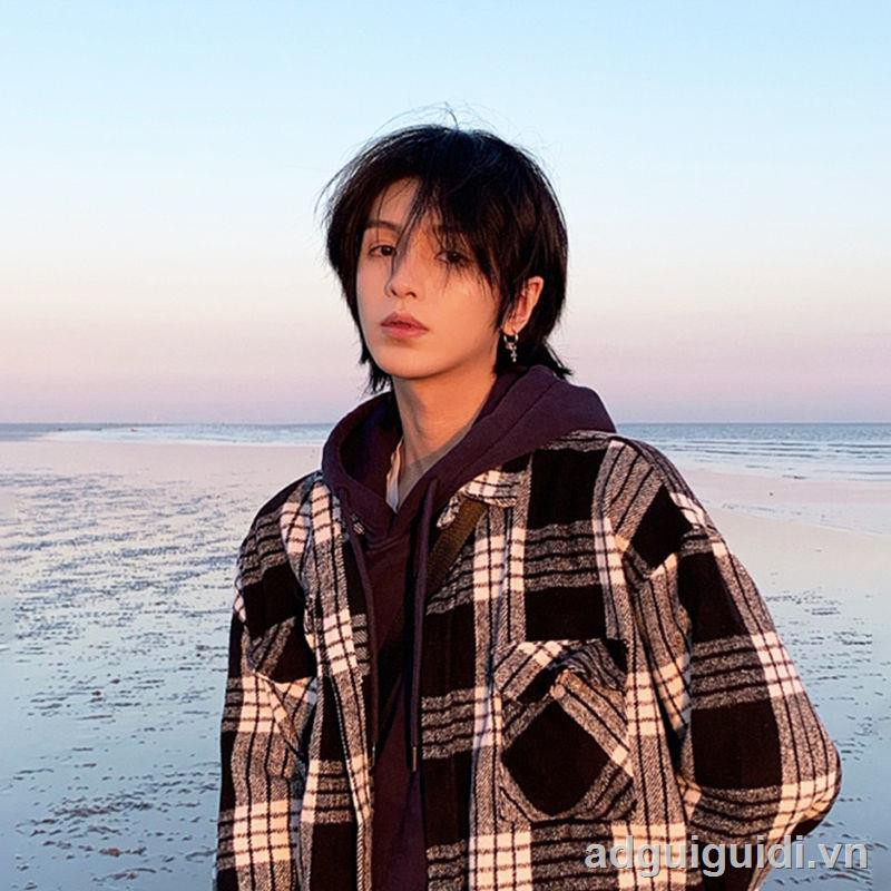 ✉⊕wolf tail wig male short hair mullet head Korean version handsome and lifelike super A student unisex COS men’s wig set