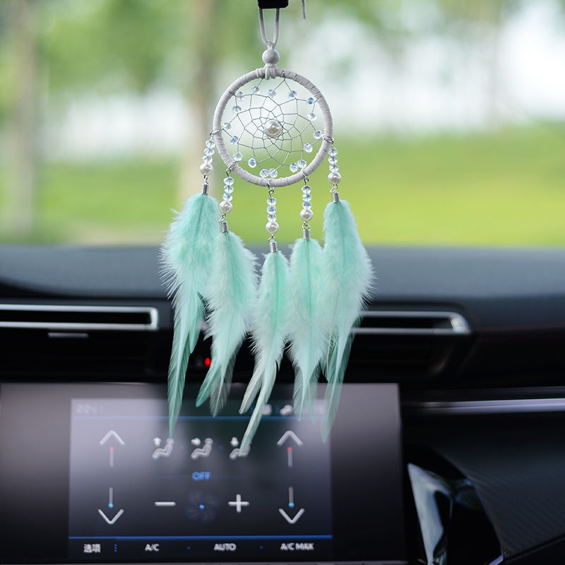 Lưới Giấc Mơ Lông Vũ Treo Trang Trí Xe Hơi