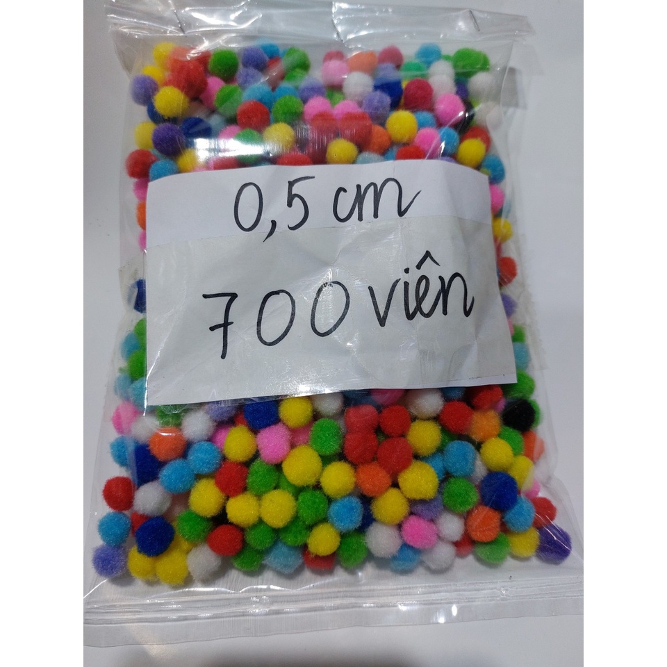 Hạt Bông Pompom Bombom.0.5;1cm;2cm;2,5cm