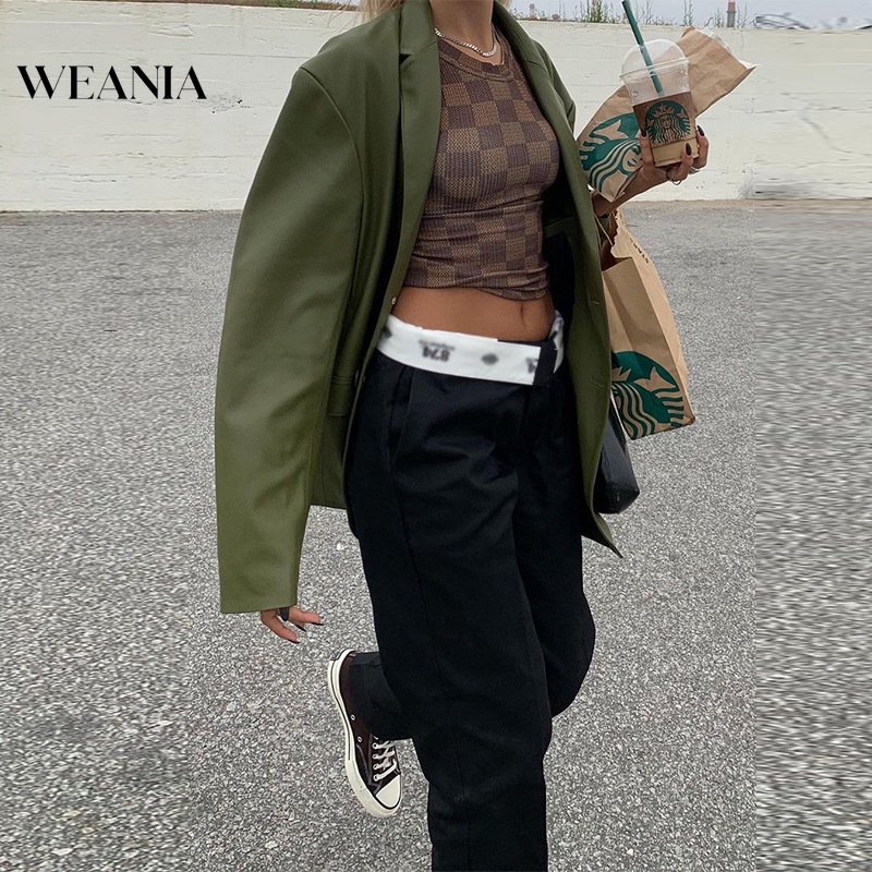 Quần Dài Lưng Thấp Dáng Rộng Màu Sắc Đơn Giản Quyến Rũ Cho Nữ