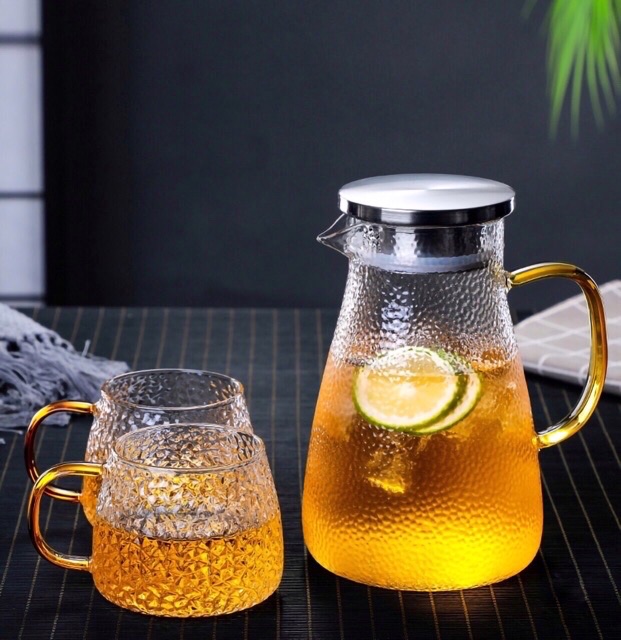 Bình thuỷ tinh sần quai vàng 1,6 - 1,9lít