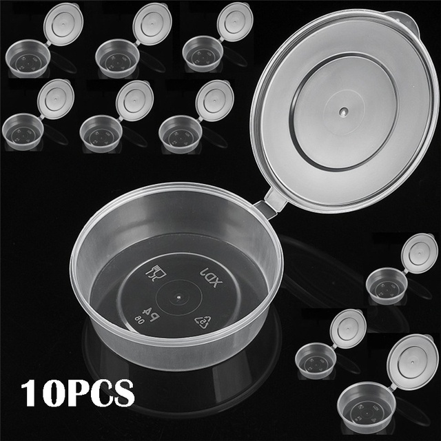 Set 10 Hộp Đựng Gia Vị Mini Bằng Nhựa Trong Suốt Có Nắp Đậy Dùng Một Lần Đa Ứng Dụng